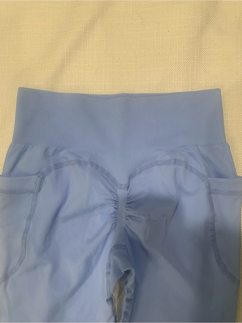 (NWT) High Waisted Periwinkle Blue Seamless Pocket Leggings Size - Picture 12 of 12